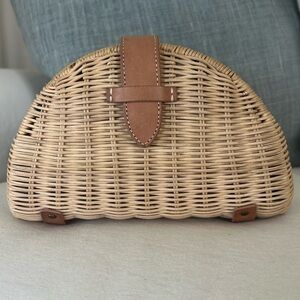 J. Crew Fan Rattan Clutch